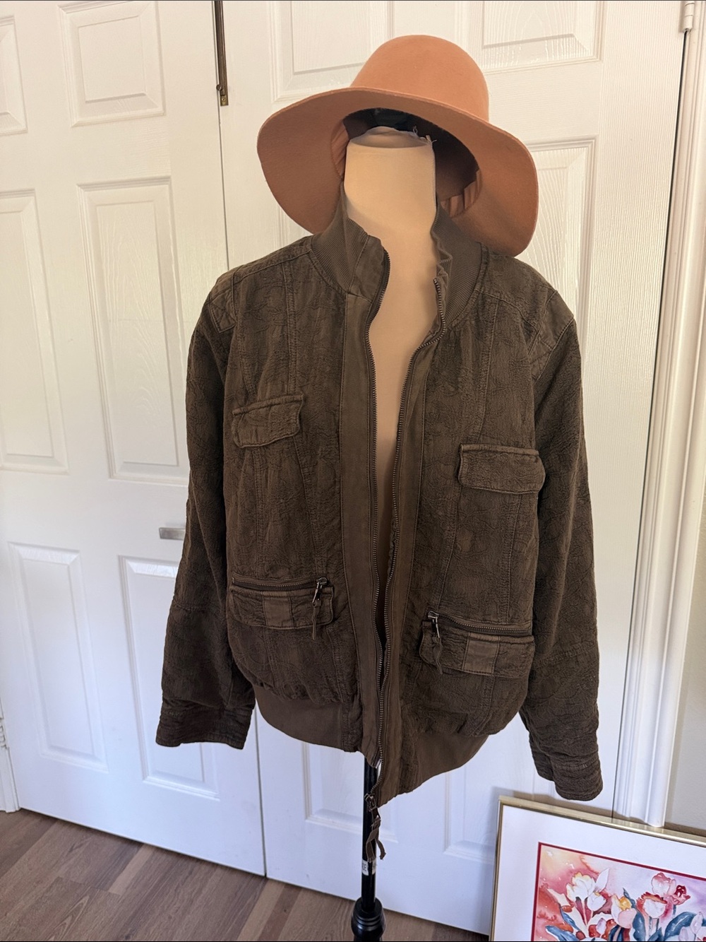 Anthropology brown Bomber Jacket